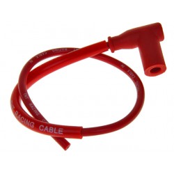 ATTACCO CANDELA CON CAVO 90 GRADI TNT SILICONE ROSSO SCHERMATO