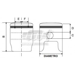 PISTONE PROX YAMAHA WR250F 2001-13 YX250F 2001-2007 SELEZIONE B