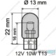 LAMPADINA 12 VOLT X 10W T13 TUTTO VETRO BIANCA