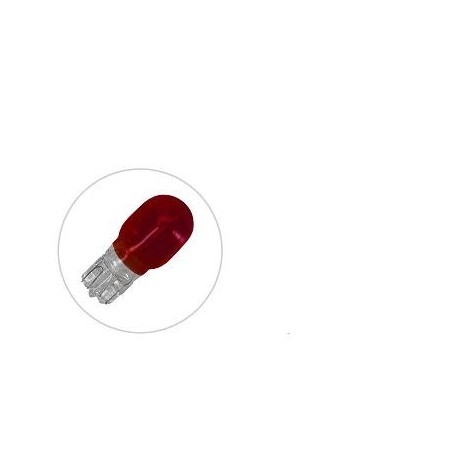 LAMPADINA 12 VOLT X 10W T13 TUTTO VETRO ROSSA