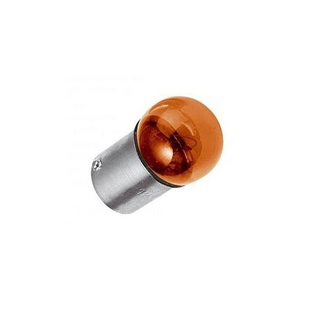 LAMPADINA 12 VOLT X 10W TIPO BA15S A SFERA UNIPOLARE ARANCIO PER FRECCE 