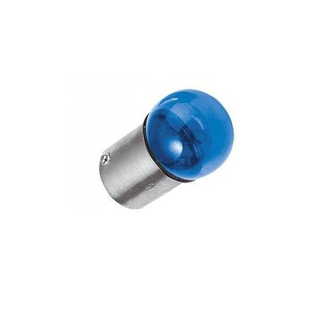 LAMPADINA 12 VOLT X 10W TIPO BA15S, A SFERA UNIPOLARE BLU