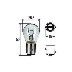 LAMPADINA 6 VOLT X 5 / 21 W BILUCE SIMMETRICA BAY15D 