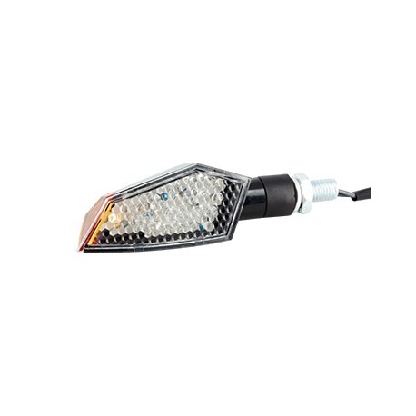 COPPIA FRECCE OMOLOGATE A LED NERO GAMBO CORTO CON LED LATERALE